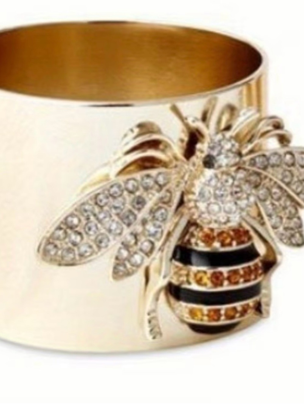 🐝 Gold Tone Bee Statement Ring with Rhinestone Accents - Picture 8 of 11